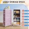 imageWLIVE Dresser with 4 Drawers Storage Tower Organizer Unit Fabric Dresser for Bedroom Hallway Entryway Closets Sturdy Steel Frame Wood Top Easy Pull Handle Vintage GreenApink