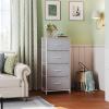 imageWLIVE Dresser with 4 Drawers Storage Tower Organizer Unit Fabric Dresser for Bedroom Hallway Entryway Closets Sturdy Steel Frame Wood Top Easy Pull Handle Vintage GreenLight Grey