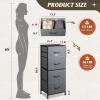 imageWLIVE Dresser with 4 Drawers Storage Tower Organizer Unit Fabric Dresser for Bedroom Hallway Entryway Closets Sturdy Steel Frame Wood Top Easy Pull Handle Vintage GreenDark Grey