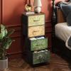 imageWLIVE Dresser with 4 Drawers Storage Tower Organizer Unit Fabric Dresser for Bedroom Hallway Entryway Closets Sturdy Steel Frame Wood Top Easy Pull Handle Vintage GreenFloral Painted