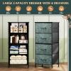 imageWLIVE Dresser with 4 Drawers Storage Tower Organizer Unit Fabric Dresser for Bedroom Hallway Entryway Closets Sturdy Steel Frame Wood Top Easy Pull Handle Vintage GreenTurquoise