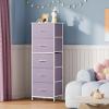 imageWLIVE Fabric Dresser 5Drawer Tall Dressers for Bedroom Storage Dresser Organizer with Fabric Bins Wood Top Sturdy Steel Frame Chest of Drawers for Closet Hallway PatternPurple