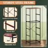 imageWLIVE Fabric Dresser 5Drawer Tall Dressers for Bedroom Storage Dresser Organizer with Fabric Bins Wood Top Sturdy Steel Frame Chest of Drawers for Closet Hallway PatternPattern