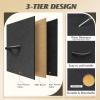imageWLIVE Fabric Dresser 5Drawer Tall Dressers for Bedroom Storage Dresser Organizer with Fabric Bins Wood Top Sturdy Steel Frame Chest of Drawers for Closet Hallway PatternCharcoal Black