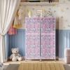 imageWLIVE Fabric Dresser 5Drawer Tall Dressers for Bedroom Storage Dresser Organizer with Fabric Bins Wood Top Sturdy Steel Frame Chest of Drawers for Closet Hallway PatternTiedye Purple Print