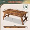 imageWLIVE Folding Coffee Table Portable Small Coffee Table with No Assembly Needed for Living Room Floor Table for Small Space Rustic BrownRustic Brown