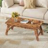 imageWLIVE Folding Coffee Table Portable Small Coffee Table with No Assembly Needed for Living Room Floor Table for Small Space Rustic BrownRustic Brown