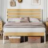 imageWLIVE Full Size Bed Frame with Headboard Metal Platform Bed Frame with Under Bed Storage 1500LBS Mattress Foundation No Box Spring Needed Easy Assembly Natural OakNatural Oak