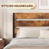 imageWLIVE Full Size Bed Frame with Headboard Metal Platform Bed Frame with Under Bed Storage 1500LBS Mattress Foundation No Box Spring Needed Easy Assembly Natural OakRustic Brown