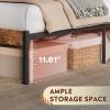 imageWLIVE Full Size Bed Frame with Headboard Metal Platform Bed Frame with Under Bed Storage 1500LBS Mattress Foundation No Box Spring Needed Easy Assembly Natural OakRustic Brown