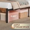 imageWLIVE Full Size Bed Frame with Headboard Metal Platform Bed Frame with Under Bed Storage 1500LBS Mattress Foundation No Box Spring Needed Easy Assembly Natural OakRustic Brown