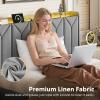 imageWLIVE Full Size Upholstered Bed Frame with 2 Drawers Storage Headboard Platform Bed with Charging Station and LED Light Sturdy Metal amp Wooden Slats Support No Box Spring Needed Light GreyGrey