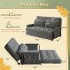 imageWLIVE Futon Sofa Bed Floor Chair with Adjustable Backrest Bean Bag Bed for Adults with Armrest Pillow Low Profile for Living Room Reading Bedroom Loveseat Grey