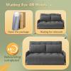 imageWLIVE Futon Sofa Bed Floor Chair with Adjustable Backrest Bean Bag Bed for Adults with Armrest Pillow Low Profile for Living Room Reading Bedroom Loveseat Grey