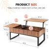 imageWLIVE Lift Top Coffee Table with Hidden Compartment Cocktail Table Rising Center for Living Room Side Drawer and Metal Frame Walnut Oak