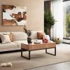 imageWLIVE Lift Top Coffee Table with Hidden Compartment Cocktail Table Rising Center for Living Room Side Drawer and Metal Frame Walnut Oak