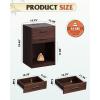 imageWLIVE Nightstand Set of 2 with Charging Station Wood Night Stand Sets with 2 Drawers and Open Shelf Bed Side Tables Bedroom Living Room EspressoEspresso