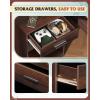 imageWLIVE Nightstand Set of 2 with Charging Station Wood Night Stand Sets with 2 Drawers and Open Shelf Bed Side Tables Bedroom Living Room EspressoEspresso