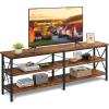 imageWLIVE TV Stand for 32 Inch TV Small TV Entertainment Center with with Storage Cabinet Industrial TV Stands for Living Room Bedroom and Corner 32 TV Console Rustic BrownRustic Brown