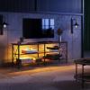imageWLIVE TV Stand for 32 Inch TV Small TV Entertainment Center with with Storage Cabinet Industrial TV Stands for Living Room Bedroom and Corner 32 TV Console Rustic BrownRustic Brown