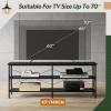 imageWLIVE TV Stand for 32 Inch TV Small TV Entertainment Center with with Storage Cabinet Industrial TV Stands for Living Room Bedroom and Corner 32 TV Console Rustic BrownBlack