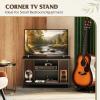 imageWLIVE TV Stand for 32 Inch TV Small TV Entertainment Center with with Storage Cabinet Industrial TV Stands for Living Room Bedroom and Corner 32 TV Console Rustic BrownBlack