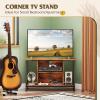 imageWLIVE TV Stand for 32 Inch TV Small TV Entertainment Center with with Storage Cabinet Industrial TV Stands for Living Room Bedroom and Corner 32 TV Console Rustic BrownRustic Brown