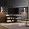 imageWLIVE TV Stand for 32 Inch TV Small TV Entertainment Center with with Storage Cabinet Industrial TV Stands for Living Room Bedroom and Corner 32 TV Console Rustic BrownGreige