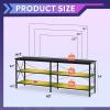 imageWLIVE TV Stand for 32 Inch TV Small TV Entertainment Center with with Storage Cabinet Industrial TV Stands for Living Room Bedroom and Corner 32 TV Console Rustic BrownBlack