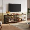 imageWLIVE TV Stand for 32 Inch TV Small TV Entertainment Center with with Storage Cabinet Industrial TV Stands for Living Room Bedroom and Corner 32 TV Console Rustic BrownRustic Brown