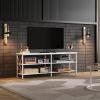 imageWLIVE TV Stand for 32 Inch TV Small TV Entertainment Center with with Storage Cabinet Industrial TV Stands for Living Room Bedroom and Corner 32 TV Console Rustic BrownWhite