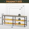 imageWLIVE TV Stand for 32 Inch TV Small TV Entertainment Center with with Storage Cabinet Industrial TV Stands for Living Room Bedroom and Corner 32 TV Console Rustic BrownGreige