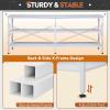 imageWLIVE TV Stand for 32 Inch TV Small TV Entertainment Center with with Storage Cabinet Industrial TV Stands for Living Room Bedroom and Corner 32 TV Console Rustic BrownWhite
