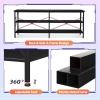 imageWLIVE TV Stand for 32 Inch TV Small TV Entertainment Center with with Storage Cabinet Industrial TV Stands for Living Room Bedroom and Corner 32 TV Console Rustic BrownBlack