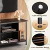 imageWLIVE TV Stand for 32 Inch TV Small TV Entertainment Center with with Storage Cabinet Industrial TV Stands for Living Room Bedroom and Corner 32 TV Console Rustic BrownBlack
