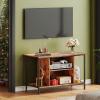 imageWLIVE TV Stand for 32 Inch TV Small TV Entertainment Center with with Storage Cabinet Industrial TV Stands for Living Room Bedroom and Corner 32 TV Console Rustic BrownRustic Brown
