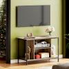 imageWLIVE TV Stand for 32 Inch TV Small TV Entertainment Center with with Storage Cabinet Industrial TV Stands for Living Room Bedroom and Corner 32 TV Console Rustic BrownGreige