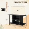 imageWLIVE TV Stand for 32 Inch TV Small TV Entertainment Center with with Storage Cabinet Industrial TV Stands for Living Room Bedroom and Corner 32 TV Console Rustic BrownBlack