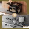 imageWLIVE TV Stand for 32 Inch TV Small TV Entertainment Center with with Storage Cabinet Industrial TV Stands for Living Room Bedroom and Corner 32 TV Console Rustic BrownBlack