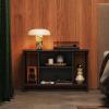 imageWLIVE TV Stand for 32 Inch TV Small TV Entertainment Center with with Storage Cabinet Industrial TV Stands for Living Room Bedroom and Corner 32 TV Console Rustic BrownBlack