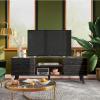 imageWLIVE TV Stands for Living Room MidCentury Modern TV Stand for 505560 Inch TV Wood Entertainment Center with Storage Cabinets Media Console Retro BrownEbony Black