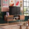 imageWLIVE TV Stands for Living Room MidCentury Modern TV Stand for 505560 Inch TV Wood Entertainment Center with Storage Cabinets Media Console Retro BrownRustic Brown