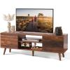 imageWLIVE TV Stands for Living Room MidCentury Modern TV Stand for 505560 Inch TV Wood Entertainment Center with Storage Cabinets Media Console Retro BrownRustic Brown