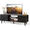 imageWLIVE TV Stands for Living Room MidCentury Modern TV Stand for 505560 Inch TV Wood Entertainment Center with Storage Cabinets Media Console Retro BrownEbony Black