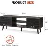 imageWLIVE TV Stands for Living Room MidCentury Modern TV Stand for 505560 Inch TV Wood Entertainment Center with Storage Cabinets Media Console Retro BrownEbony Black