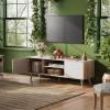 imageWLIVE TV Stands for Living Room MidCentury Modern TV Stand for 505560 Inch TV Wood Entertainment Center with Storage Cabinets Media Console Retro BrownLight Oak  White