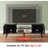 imageWLIVE TV Stands for Living Room MidCentury Modern TV Stand for 505560 Inch TV Wood Entertainment Center with Storage Cabinets Media Console Retro BrownGrain Black