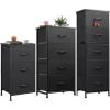 imageWLIVE 3 Drawer 4 Drawer and 5 Drawer Dresser Set Dresser for Bedroom Closet Hallway Storage Organizer Unit Dressers amp Chests of Drawers Charcoal Black
