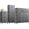 imageWLIVE 3 Drawer 5 Drawer and 9 Drawer Dresser Set Dresser for Bedroom Closet Hallway Storage Organizer Unit Dressers amp Chests of Drawers Dark Grey