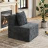 imageWLIVE 32 Middle Sofa Seat of Cloud Sectional Couches for Living Room Boneless Armless Chair Memory Foam Corduroy Black 32Grey